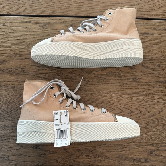 Adidas Men’s Nizza High-Top Sneakers in Pale Nude/Sand/Off White Sz 11.5 NIB - Picture 7 of 13